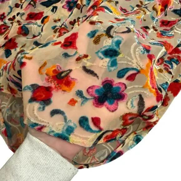 French Connection Floral Button-Up Blouse in Cream with Multicolor Print - Picture 2 of 6